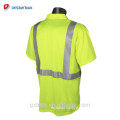 Wholesale Yellow Road Work Safety Short Sleeve High Visibility Reflective Polo T-shirt With Heat Transfer Reflective Tape